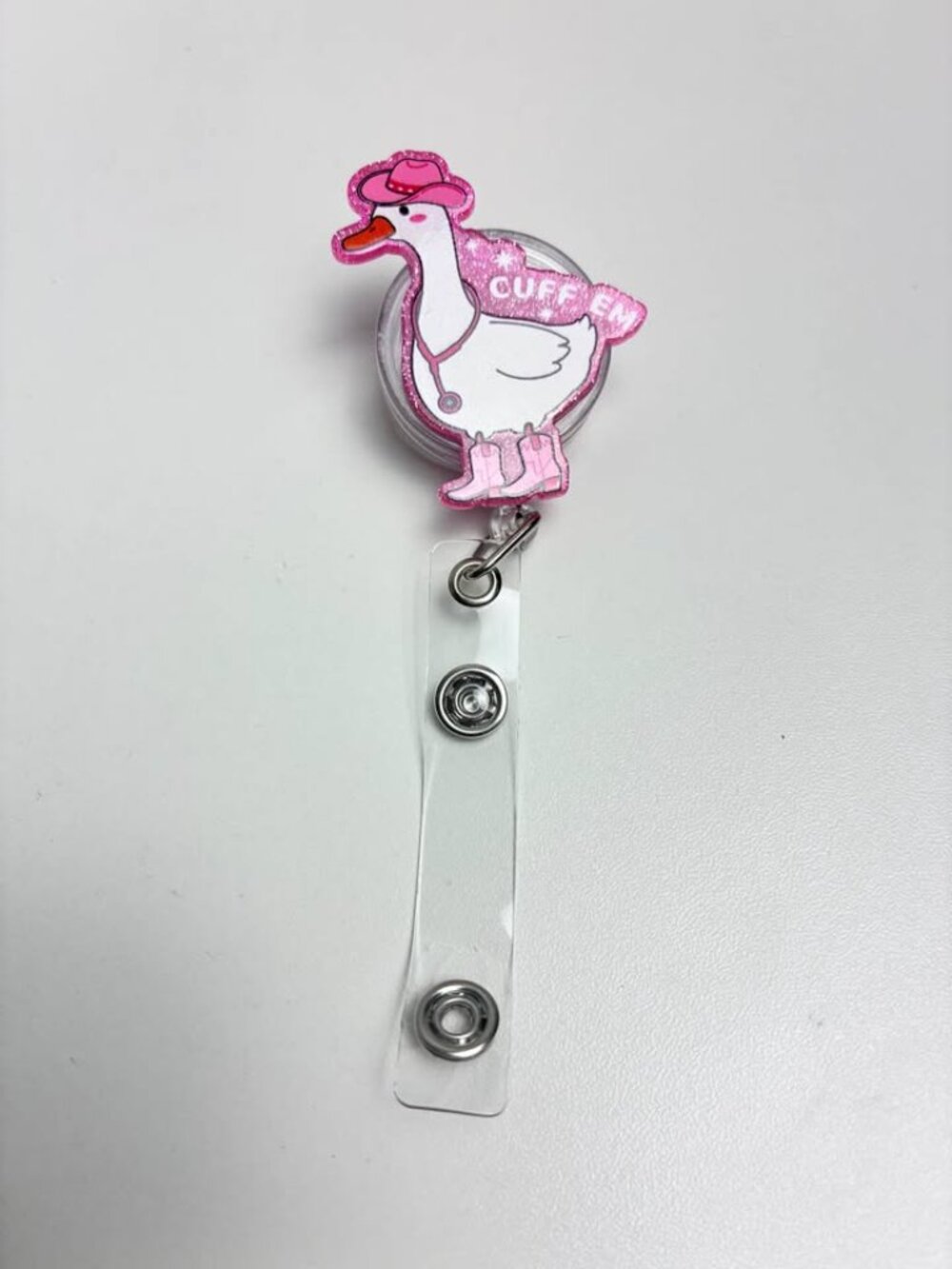 Funny Nurse Goose Badge Reel, Acrylic Retractable Goose Cuffem Badge Reel Holder